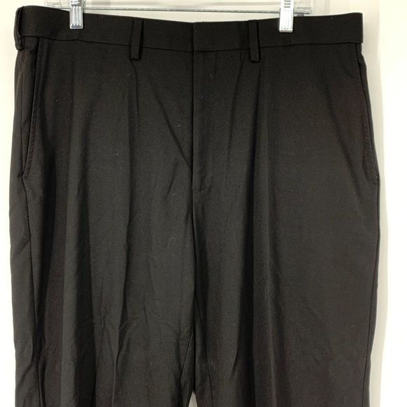 Mens Haggar classic fit black dress pants flat front size 36 x 30 EUC 3481 - Picture 5 of 8